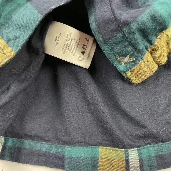 Eddie Bauer Hooded Flannel Shirt Jacket Women’s M Plaid Lined Outdoors Hike Work - Picture 8 of 12